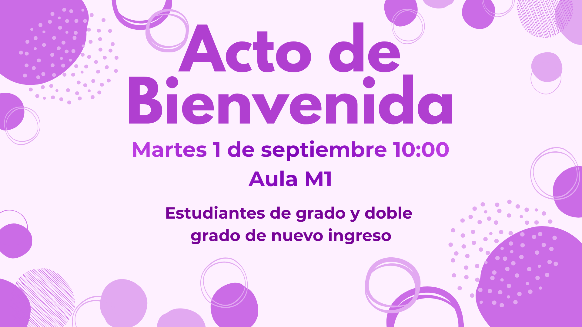 Acto de bienvenida curso 2026/2027